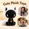Plush Stuffed Animal Cat Toy Soft Sitting Cat Doll Decorative Plushie with Star Pendant for Kids and Collectors
