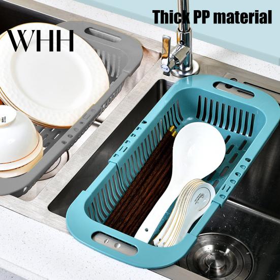 Kitchen Utensil Drainer Retractable Drain Basket Over-the-sink Multifunction Food Grade Extendable Fruit Vegetable Durable Sink Washing Colander