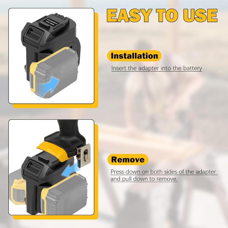 For Dewalt 2-in-1 Adapter For two 20V Battery Convert to For Dewalt 20V Cordless Power Tool Powered Double The Battery Capacity