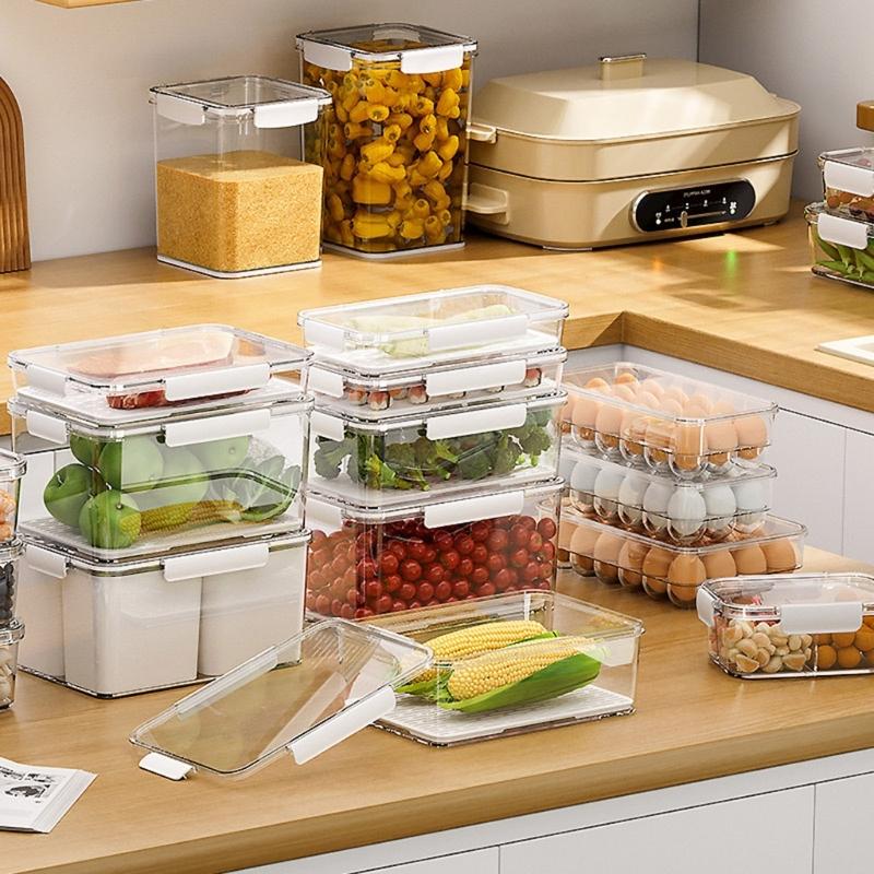 Refrigerator Drain Fresh Box with Lid Multipurpose Organize Box Supplies for Restaurant Dining Room Kitchen Storage