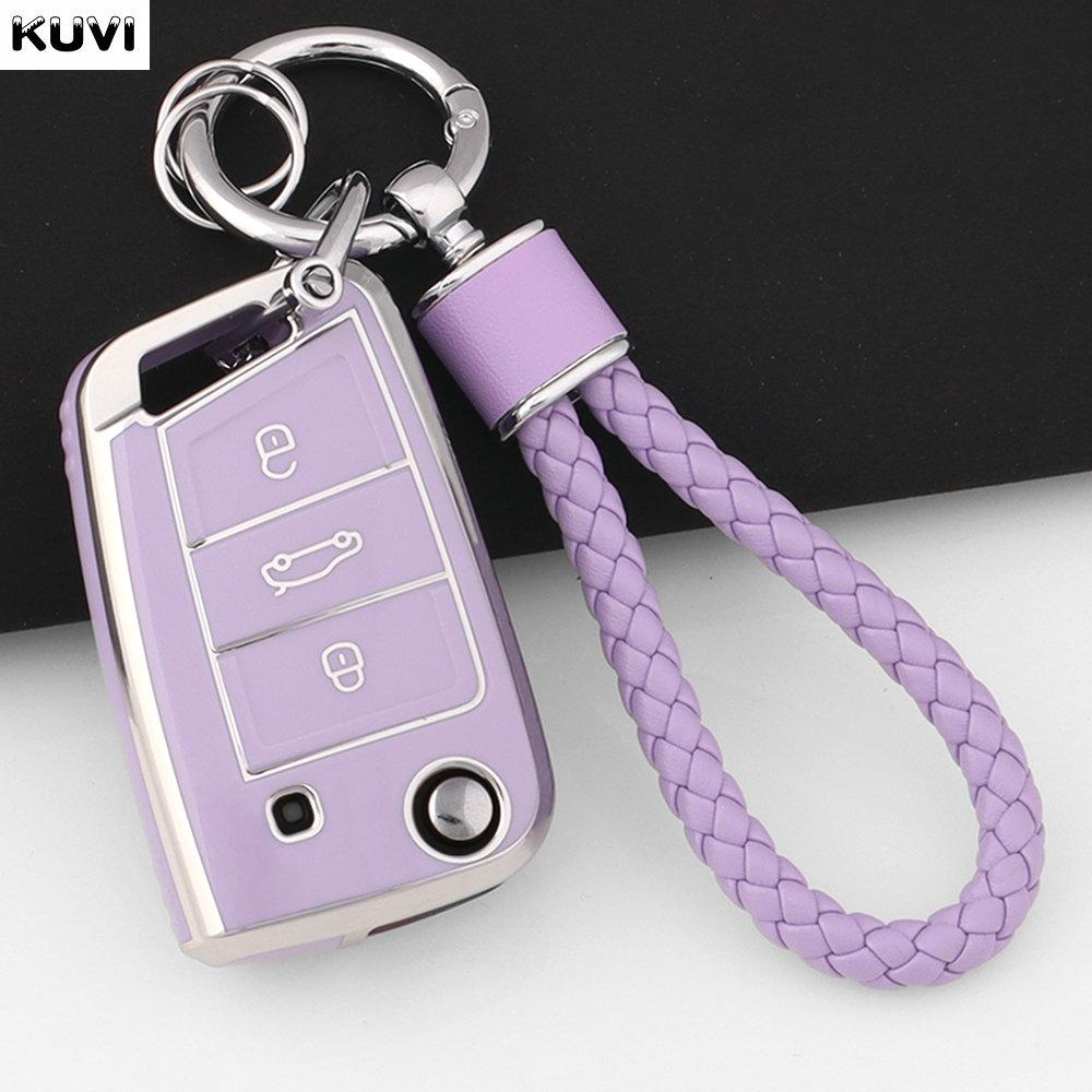 Tpu Auto Key Fob Case Cover Housing Remote Protector Fit For Vw Polo Skoda Octavia A7 Kodiaq Seat Ateca Leon Golf 7 Mk7 Vii Tiguan Key Ring