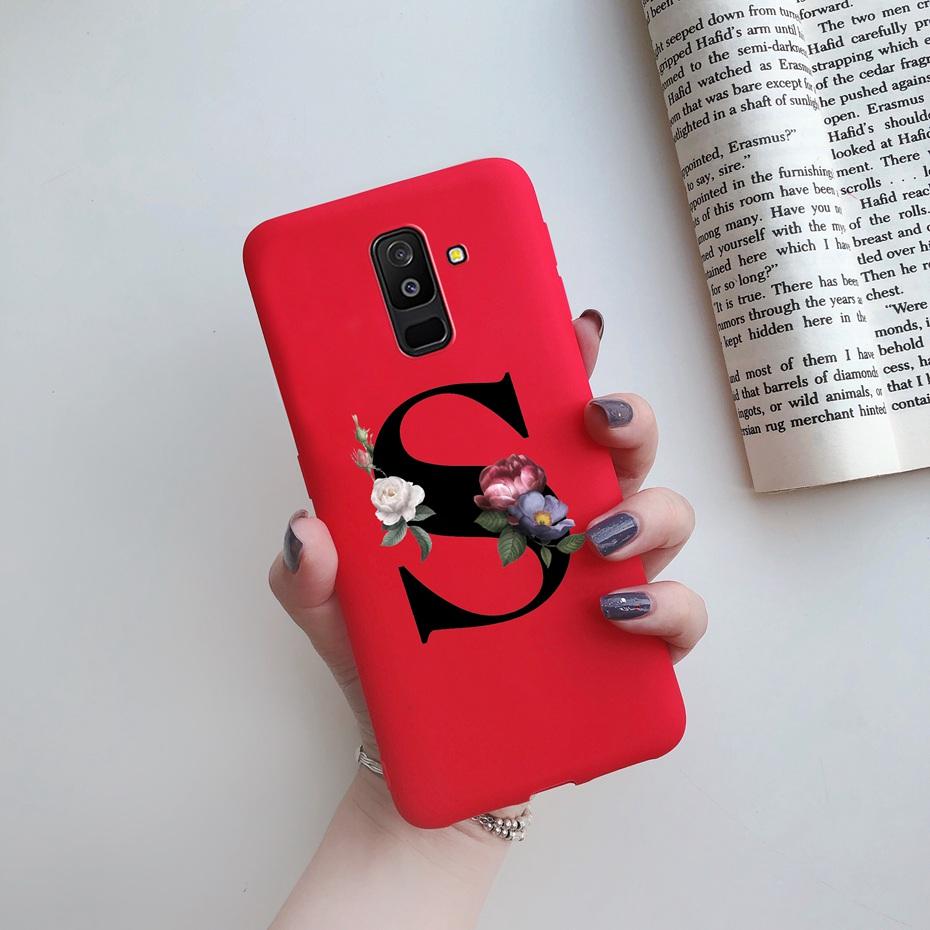 for Samsung Galaxy A6 2018 phone case A600 A600F for Samsung A6 a 6 plus 2018 A605 A605F A6plus case Beautiful 26 Letters cover