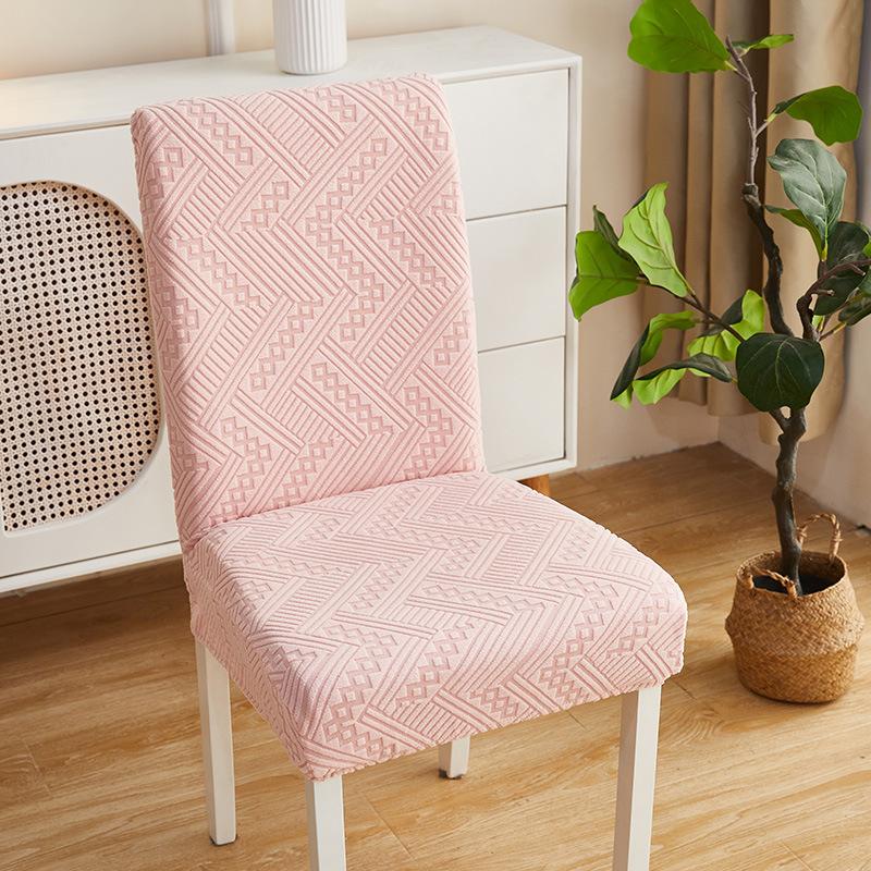 Kitchen Striped Chair Cover Luxurious Jacquard Chair Cover with Backrest Elastic Chair Protector Wedding and Christmas Decorations