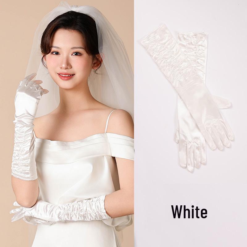 

Атласные перчатки в стиле ретро: Черный, розовый, фиолетовый — элегантные вечерние наряды для студий и вечеринок One Size