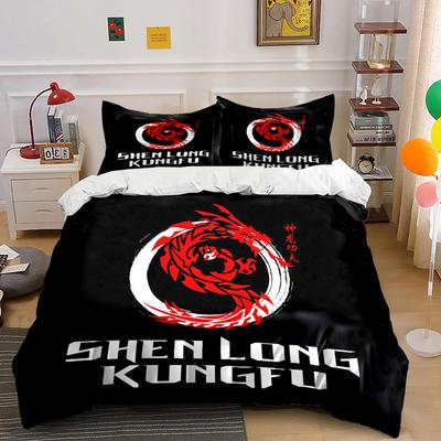 Red Dragon Shen Long Kungfu Bedding Duvet Cover Set Duvet Cover Pillowcases  (1*Duvet Cover 2*Pillowcases, Without Duvet Insert)