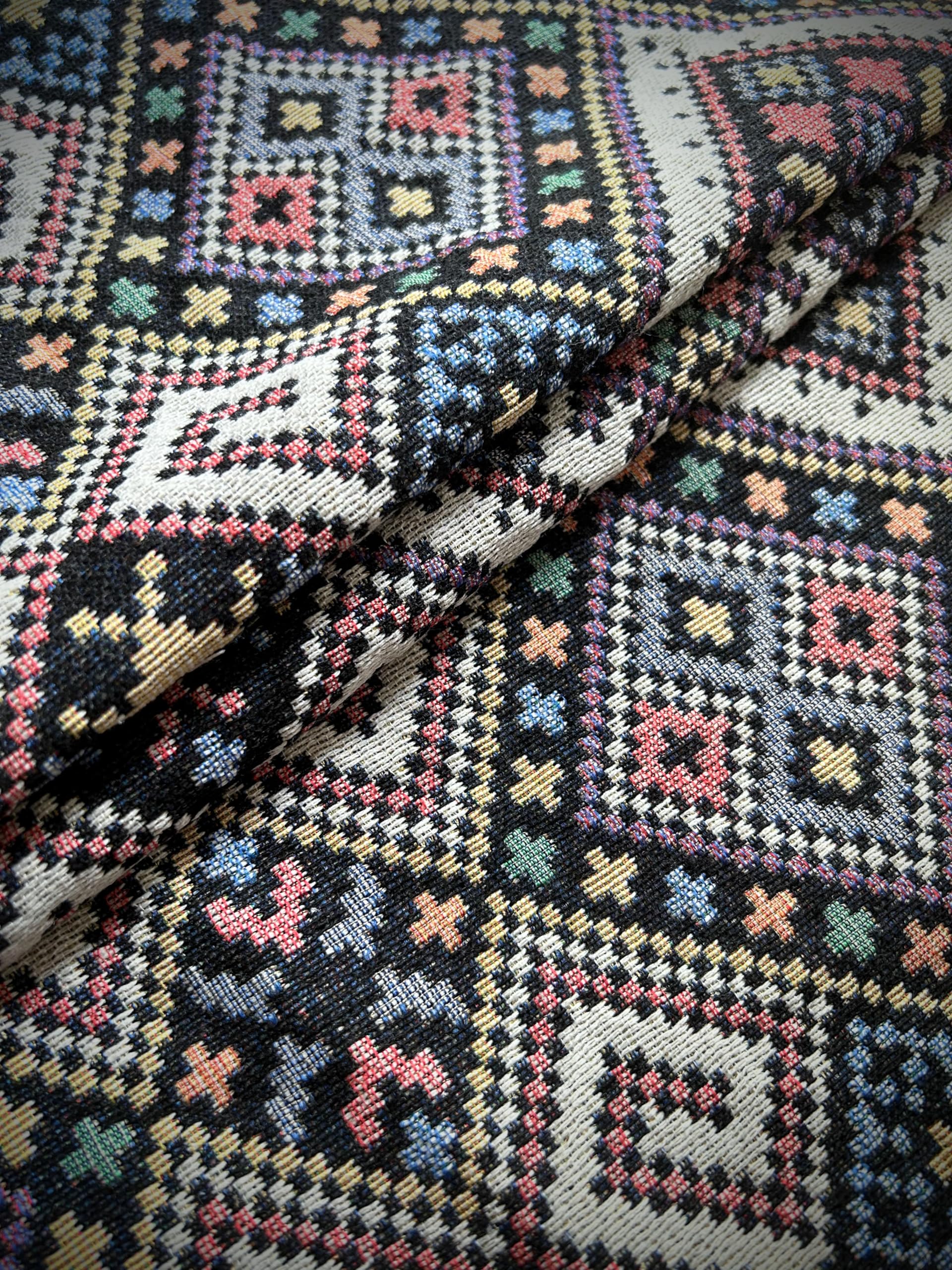 Хлопково-льняная ткань с этнической полоской для DIY ручной работы (Карнавал коренных народов)