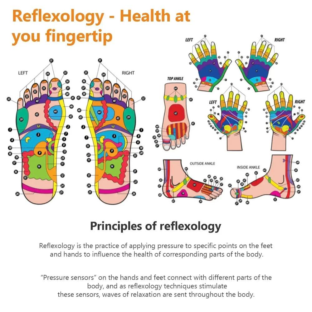 6/2Pcs Double-Sided Colorful Acupressure Socks Gloves Set Reflexology Foot Hand Massage Relieve Fatigue Aches Foot Care Tool