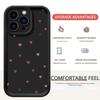 Black Groove Love Heart Sandpaper Phone Case for iPhone 15/16/17