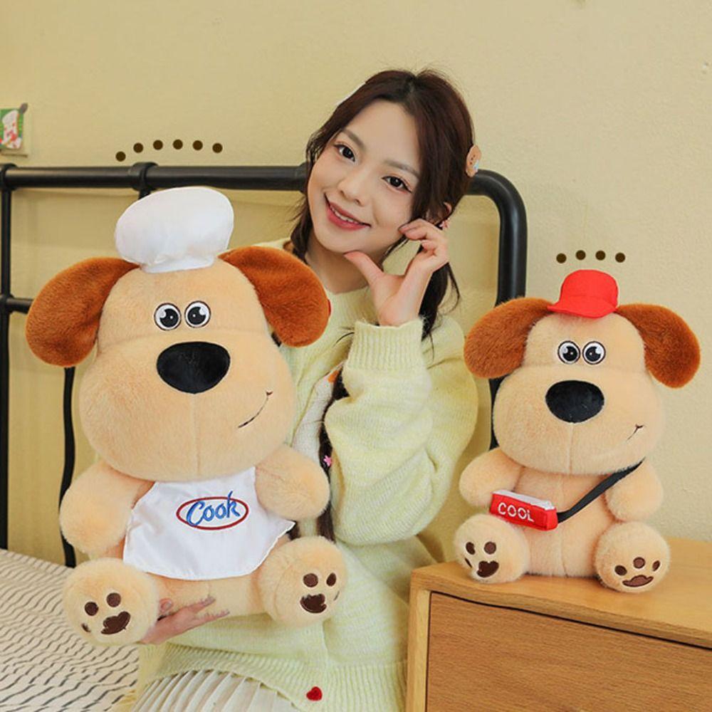 Soft Maillard Puppy Plush Toys Sitting Puppy Stuffed Dolls Simulation Dog Plush Toys  Kids Gifts
