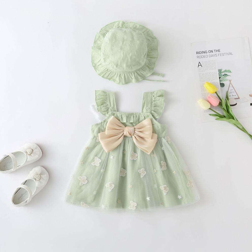 Girls' Dress Spring Summer New Baby Girl Pastoral Style Dress Baby Children's Princess Dress