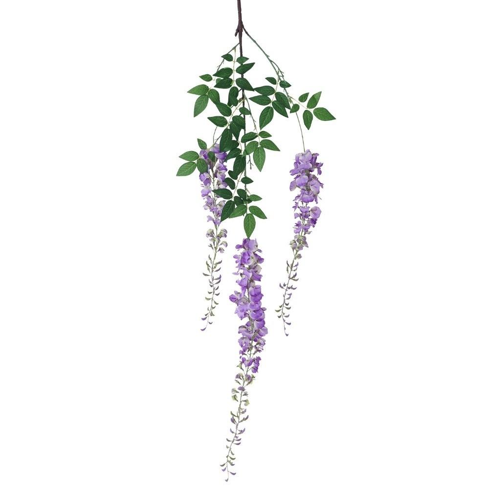 Lifelike Long Branch Artificial Flower 3 Forks 180cm Wisteria Flowers Hanging Decor Hanging Wisteria Home