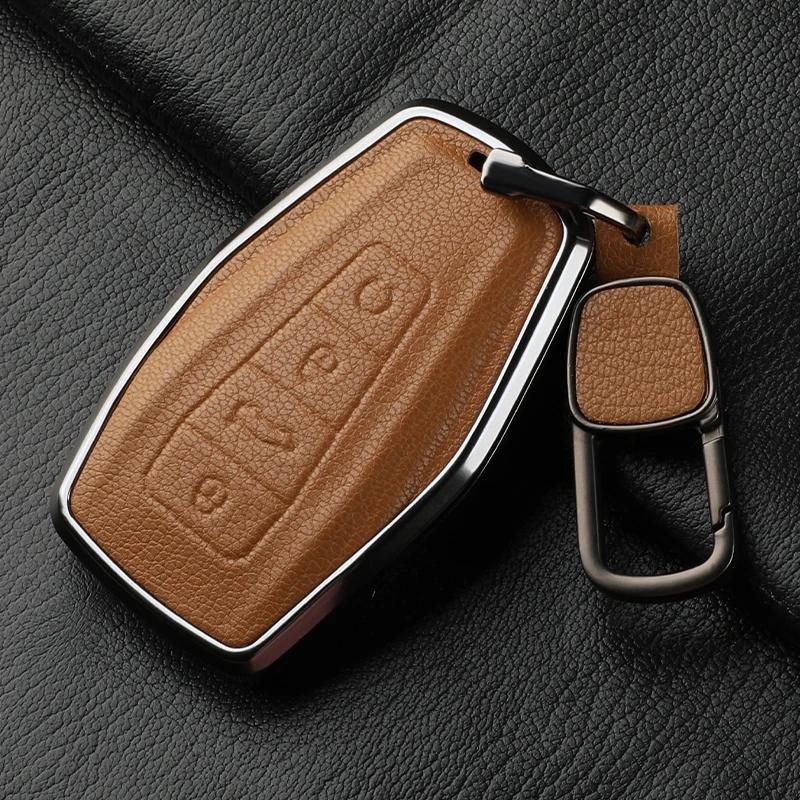 For Geely Car Key Case Cover  Coolray X6 X7 Geometry C Emgrand Global Kulrey Hawk Gx7 Okavango Nl3 Metal And Leather