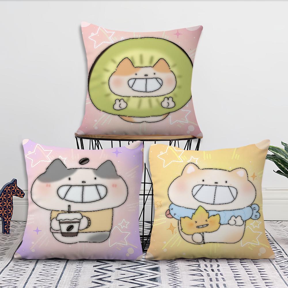 Cartoon Kitten Couple Cute cushion cover Pillow Cover Decoration Room Home Sofa living Office Car Nordic Simplicity