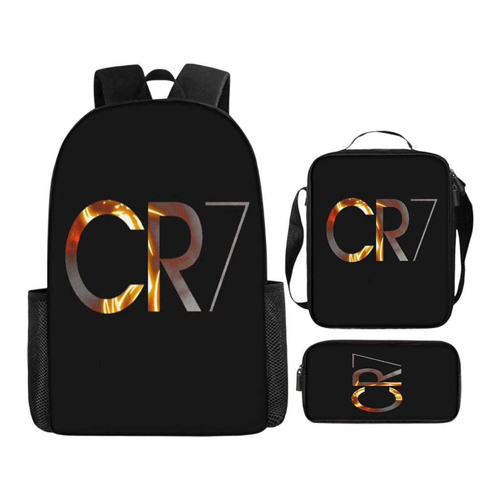 Casual Printed Backpack Large Capacity School Bag Pencil Case Lunch Bag Three Piece Set Suitable for Daily Use Travel and Outdoor Activities