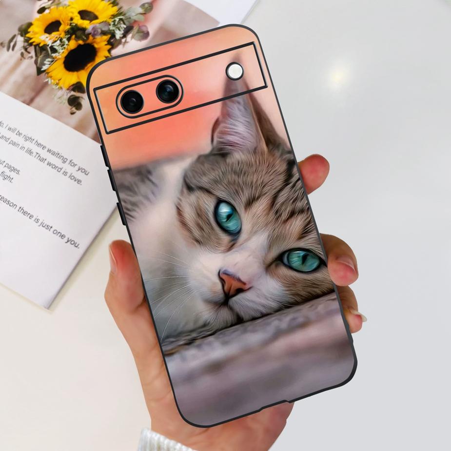 For Google Pixel 8A Case Pixel8 Pro Cute Cat Flower Painted Cover Silicone Phone Case For Google Pixel 8 Pro Pixel8A Soft Fundas