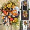 Wooden Decorations Thanksgiving Sunflower   Wreath Door Hanging