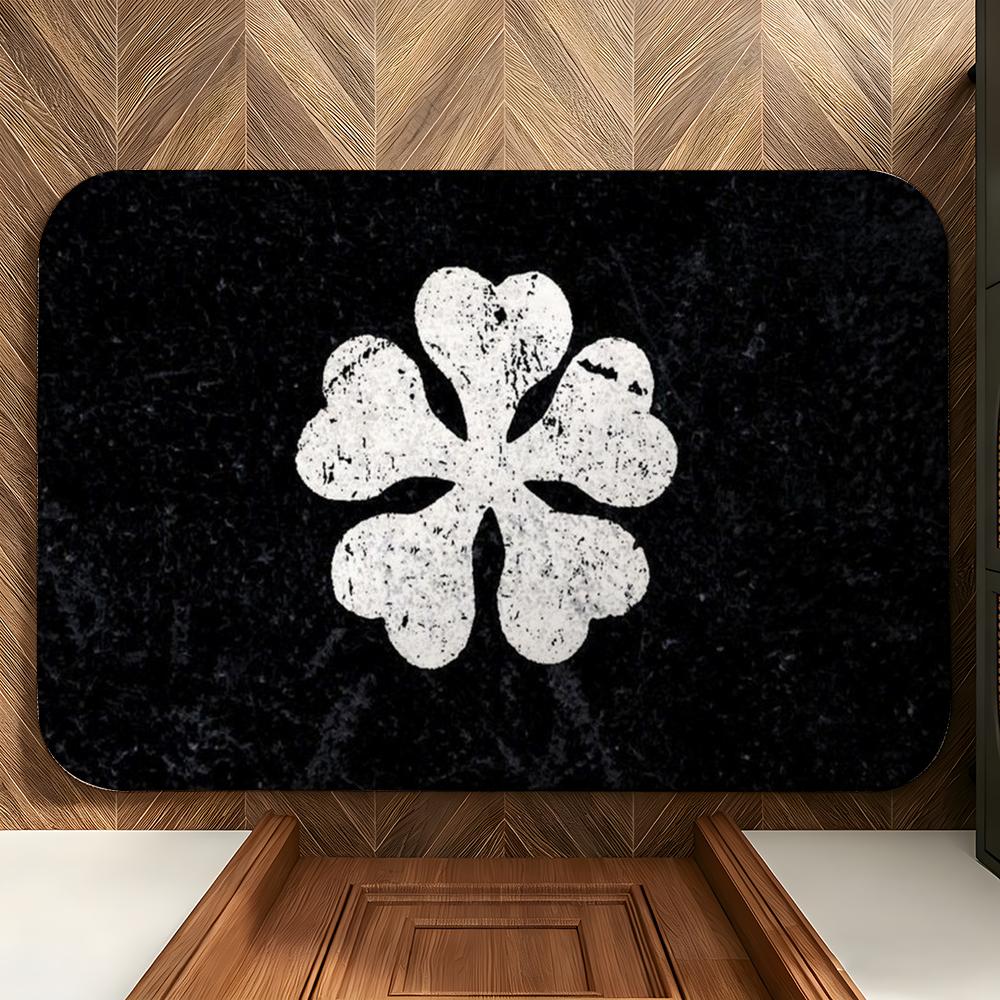 

Anime B-Black C-Clover L-LOGO Floor Mat Soft Flannel Entrance Door Mat Non Slip Absorbent Bathroom Bedroom Floor Rug 40x60cm