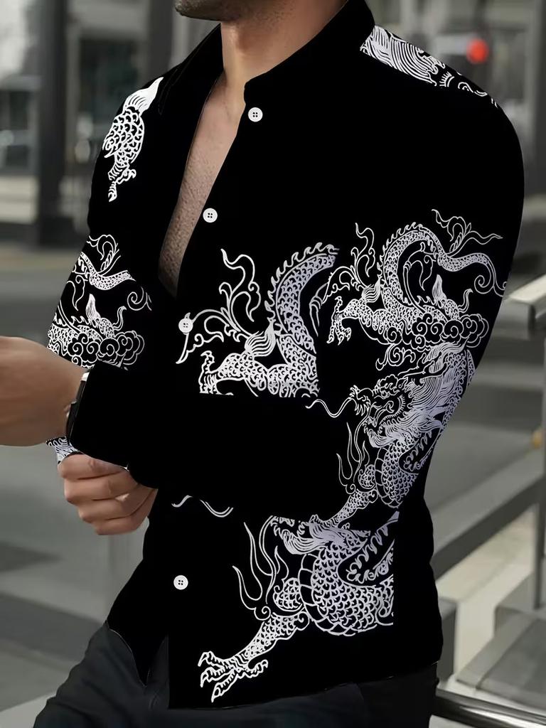 Spring And Autumn Men'S Long Sleeve Shirt