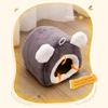 Plush Hamster House with Bear Ears Winter Warm Guinea Pig Rat Chinchilla Rabbit Parrot Squirrels Bed Nest Small Pet Cave Bed Sleeping Nest