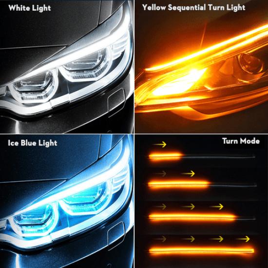 2X40cm Slim Sequential LED Strip Indicator Turn Signal DRL Daytime Running Light