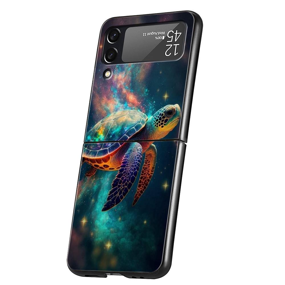 

Милая Маленькая Черепашка Жесткий ПК Чехол для Телефона Для Samsung Galaxy Z Flip 5 4 3 Черный Чехол Для Galaxy Z Flip 6 Складные Ударопрочные Чехлы for Z Flip