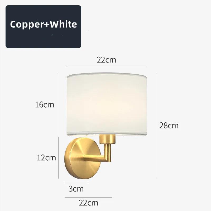 LED Wall Lamp Round Fabric Lampshade with 3W 360° Rotation Spotlight Reading Light  Modern Wall Sconce for Bedroom Bedside Hotel