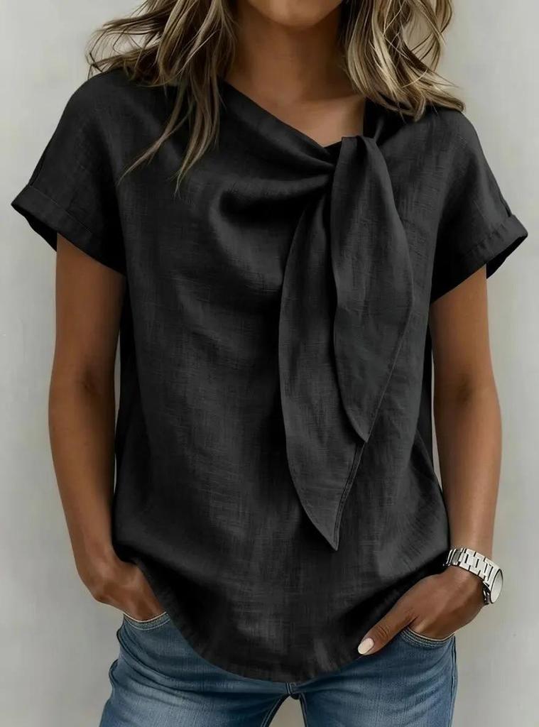 2026 European & American Women's Short-Sleeve Summer Polyester Casual T-Shirt