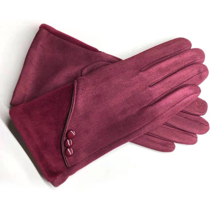 Guanti da Ciclismo Invernali in Pelle Scamosciata Touchscreen da Donna: Caldo, A prova di freddo, Con bottoni, Design a dita divise
