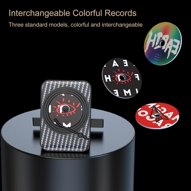 Solar Car Air Fresheners 2 In 1 Car Air Freshener Odor Eliminator With Temporary Car Parking Card Modern Record Player Shape Car