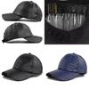 Cl740-1 Black Faux Crocodile Leather Baseball Cap Adjustable Sun Hat Breathable Warm