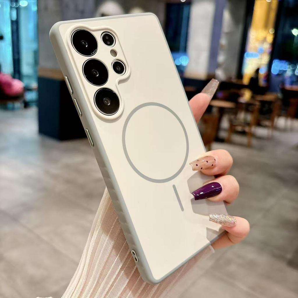 כיסוי סיליקון עמיד בפני לכלוך, מגן עדשה, עמיד בפני זעזועים עבור Samsung Galaxy S25 S24 S23 S22 Ultra Plus, כיסוי מגנטי Magsafe