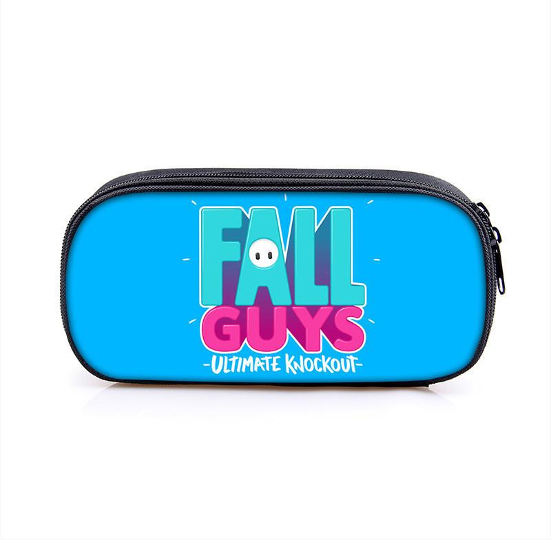 Fall Guys Cartoon Pencil Case For Students With Nylon Material Storage Organizer