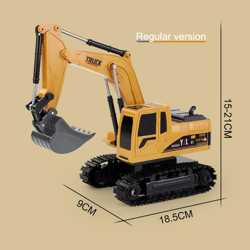 Remote Control Alloy Excavator Toy, 2.4G 6-Channel Controller, 4WD Crawler Construction Vehicle, Kids Boys Toy Truck