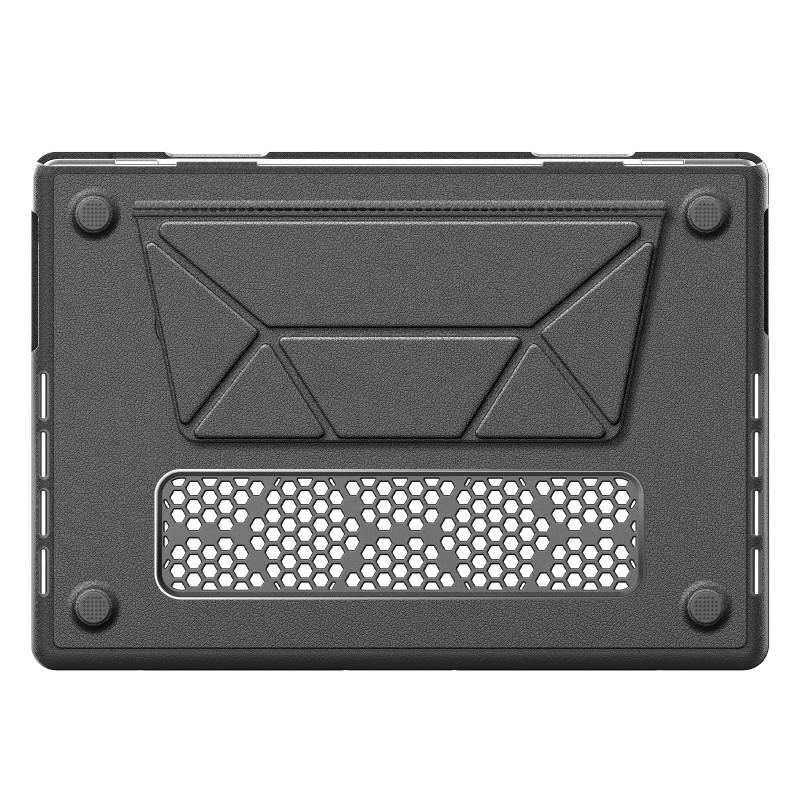 Leather-Style Laptop Case With Ventilated Stand MacBook Air 13 15 16 Inch Pro M1 M2 M3 M4 Models