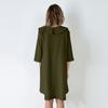 Women's Cotton And Linen Temperament Commuting Long Spliced Round Neck Casual Solid Color Dress