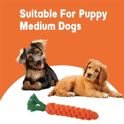 Cotton Rope Carrot Pet Toys Dog Chew Toys for Training Durable Tug of War Fun Playtime Dog Accessories