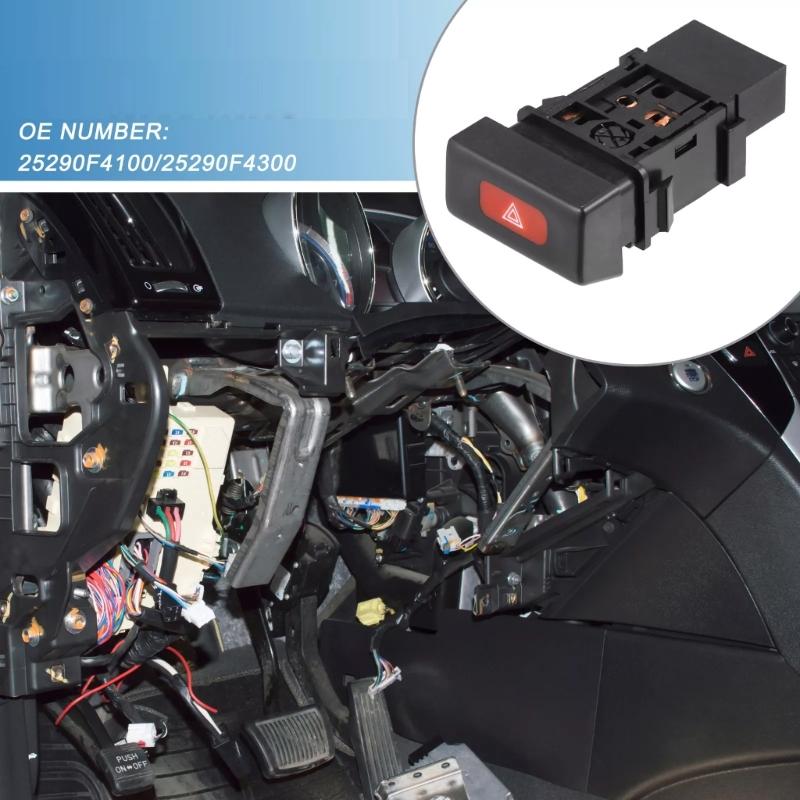 Warning Indicator Switch Warning Hazard Emergency Light Switch Button Replace 25290-F4100 25290F4300 for 1996-2000