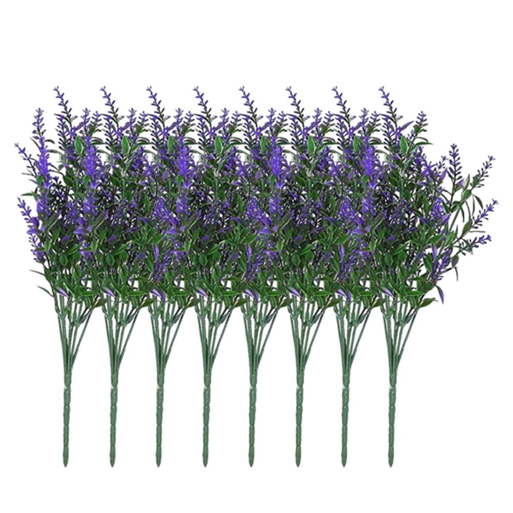

8 шт. искусственных цветов фиолетовые лавандовые искусственные устойчивые к ультрафиолетовому излучению искусственные цветы пластиковые растения декор свадебный букет для офиса стол