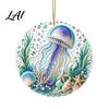 Artistic Home Decor Accessories Ocean Theme Pearl Art Hanging Ornament 2D Flat Acrylic Coastal Durable Sea Life Suncatcher Beaded Pattern