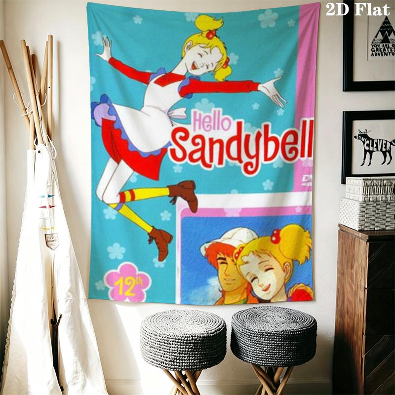 Hello! Sandybell Wall Tapestry Aesthetic Wall Hanging Printed Fabric Blanket Decorative Tapestries for Bedroom Living Room Home Decor