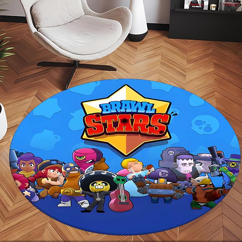 Brawl Stars (5) Round Office Rug Decorative Floor Rug for Office Bedroom Living Room and Home Space