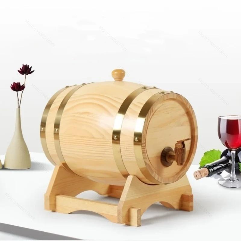 

2026 New Wooden Whiskey Barrel with Stand&Bung&Spigot Wine Barrel Whiskey Barrel Dispenser for Cocktail Storage 1.5L
