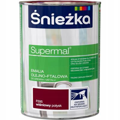 Śnieżka Supermal Oil-Phthalic Enamel Wood Metal Cherry Gloss 0.8L