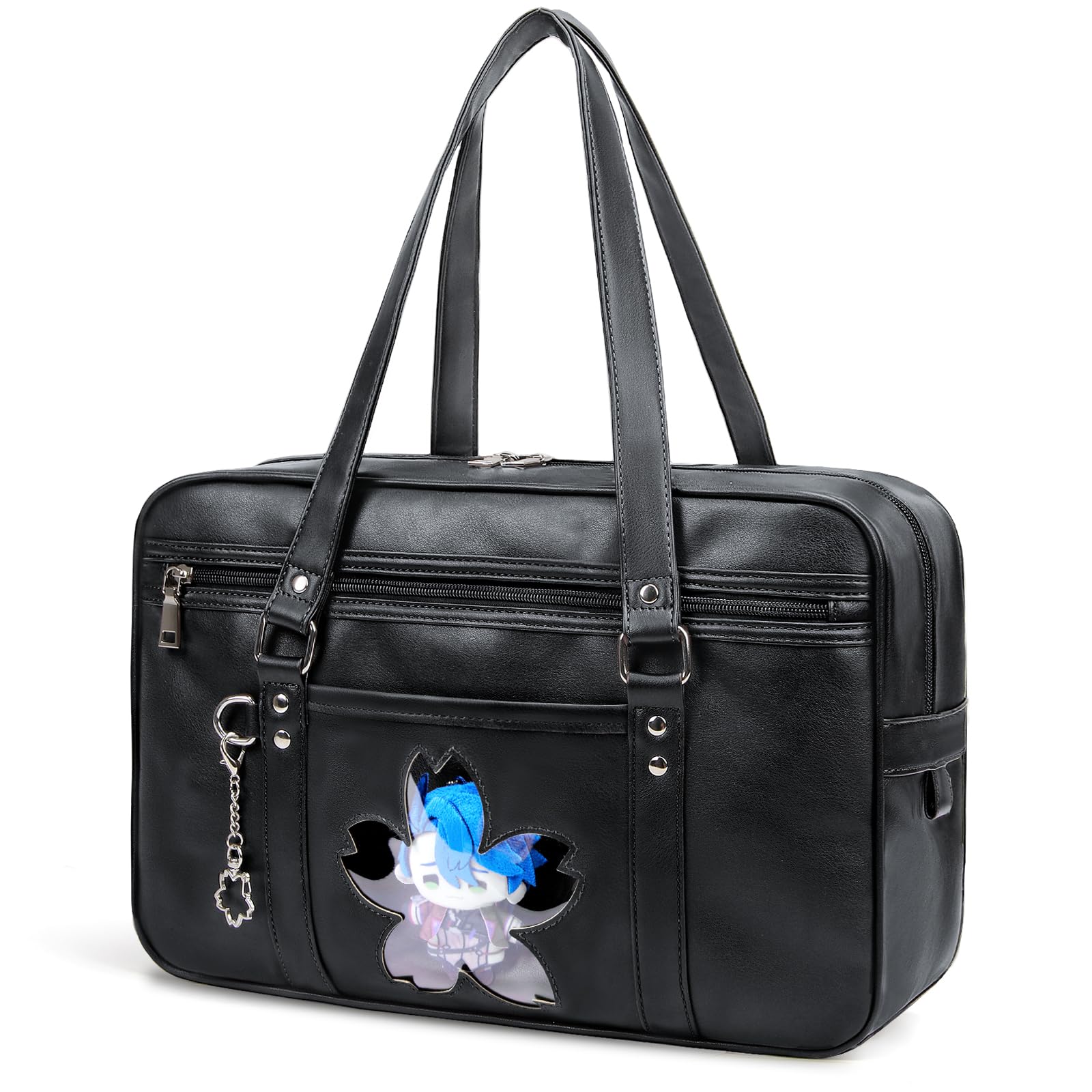 

Школьная сумка для старшей школы синтетическая школьная для Бостона большая ита на плечо длинная на плечо для поступления в школу черная [NUBILY] студенты, кожа, сумка, чёрный