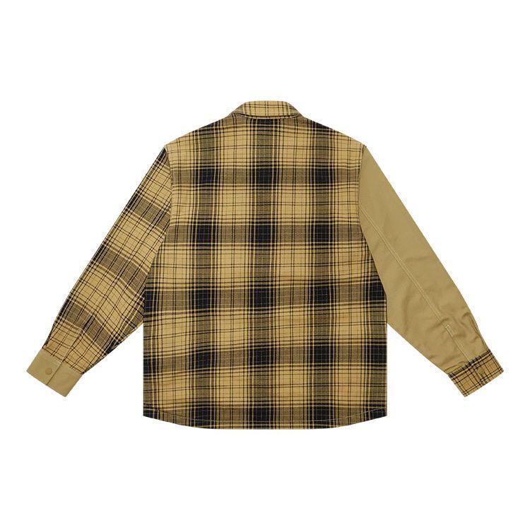 Dickies Melard Reversible Embroidered Patch Color Block Plaid Long Sleeve Shirt Men shirts DK009452KHK
