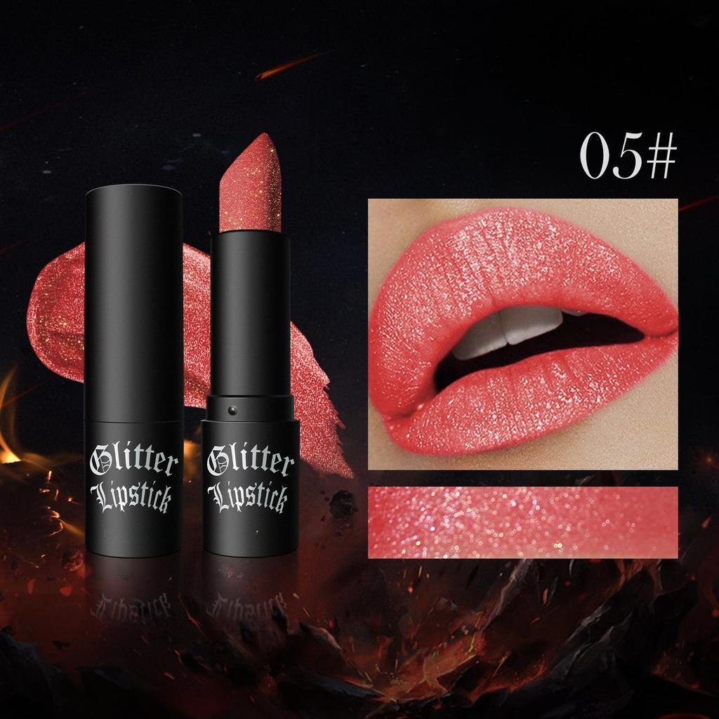 Non-stick Cup Matte Lipstick Flash Diamond Lipstick Halloween Dark Makeup