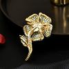 Women's Light Luxury Design Flower Inlaid Zircon Geometric Brooch Fashionable And Versatile Niche Design Brooch