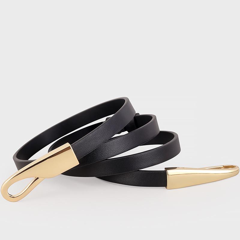 Niche Design High-End First-Layer Cowhide Belt Women'S Light Luxury Elegant Simple Decorative Dress Belt