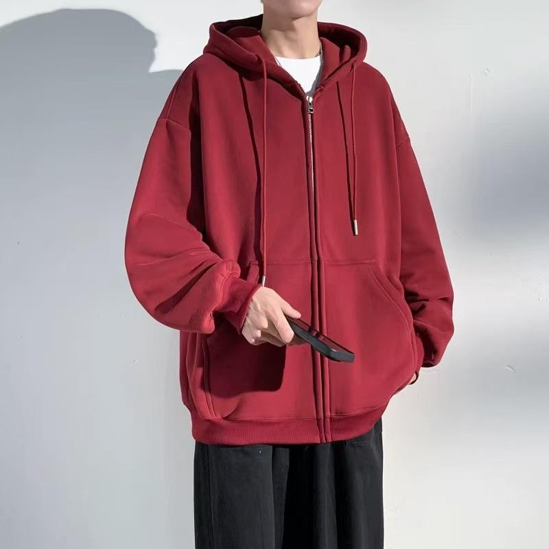 Autumn Winter Hooded Cardigan Sweatshirt for Men New Trendy Brand Loose Casual Jacket Top