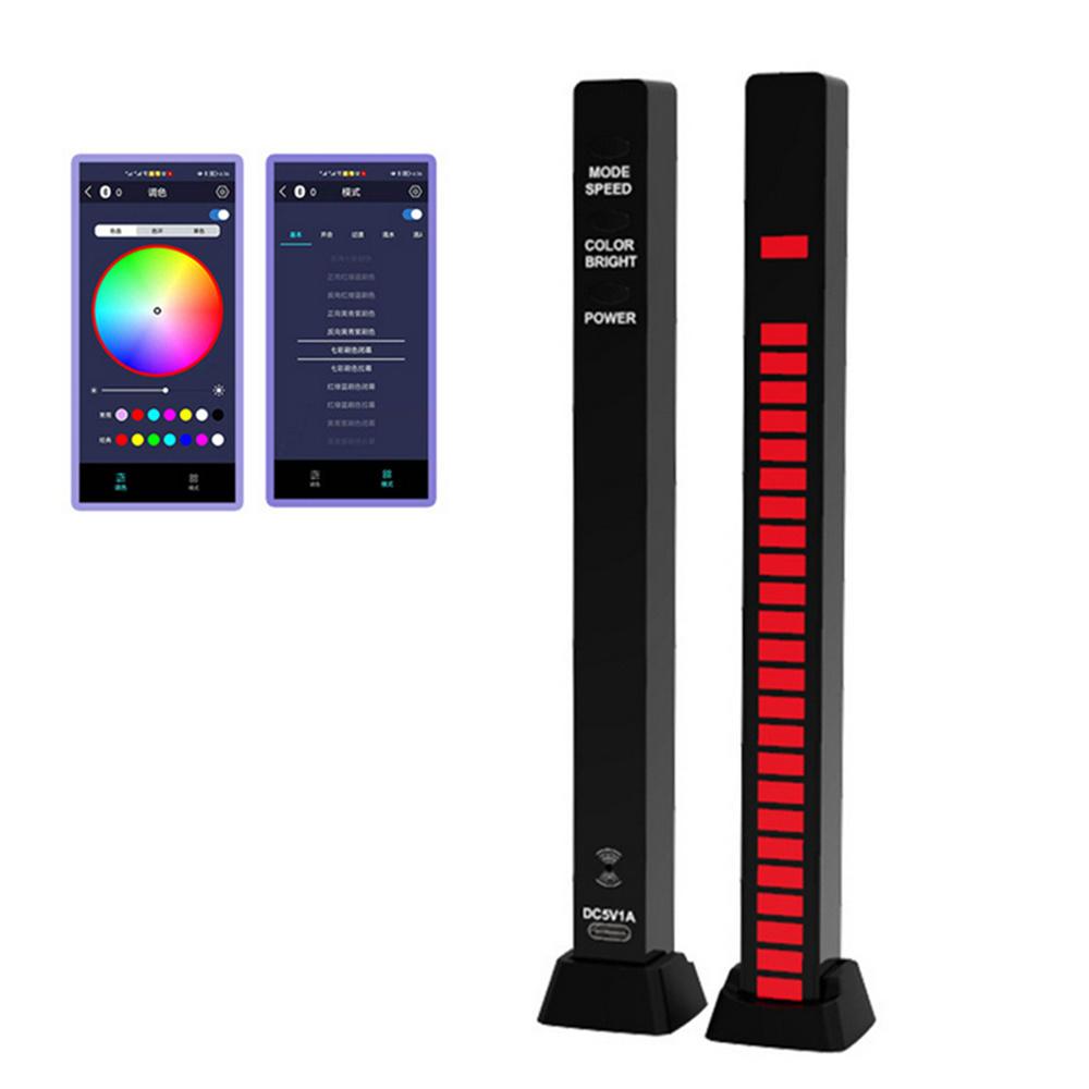 RGB 32LED Light Bar Type-C Rechargeable APP Control Car Home Ambient Lamp Black
